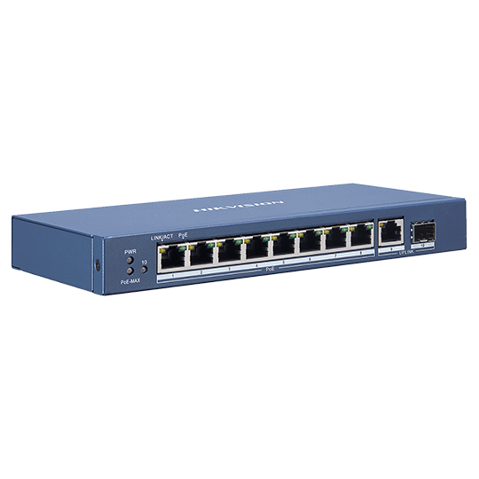 Switch 8 puertos poe gigabit + 1 puerto RJ45 + 1 puerto SFP