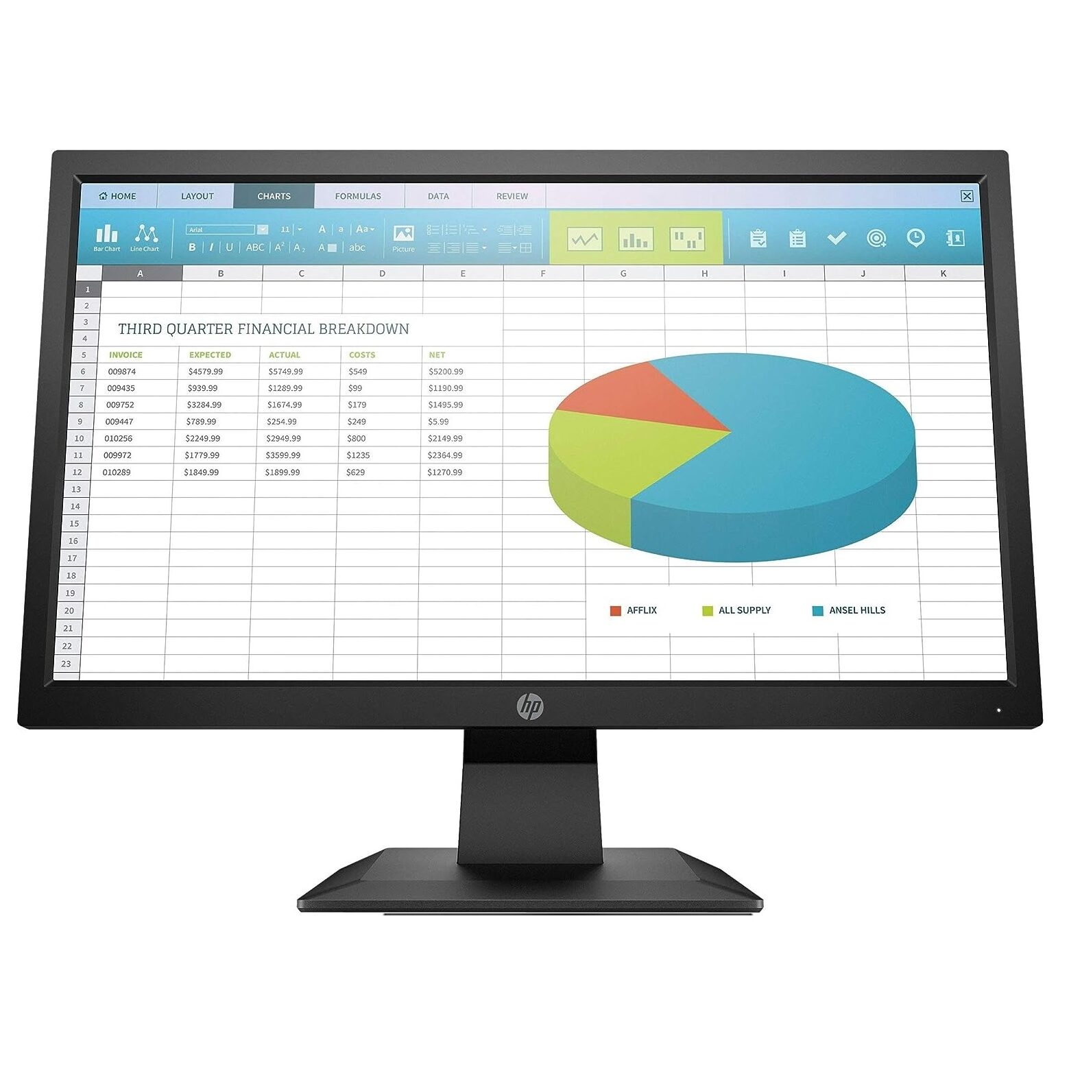 HP P204 - LED-backlit LCD monitor - 19.5"