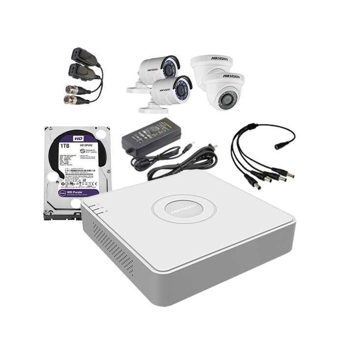 Kit de 4 cámaras 1080p Hikvision