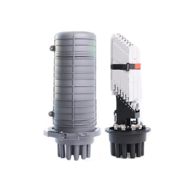 Manga de empalme de fibra óptica tipo domo, 1 bandeja de empalme 16 HILOS FO, 9 PU